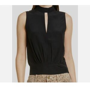 Frame Keyhole Silk Top